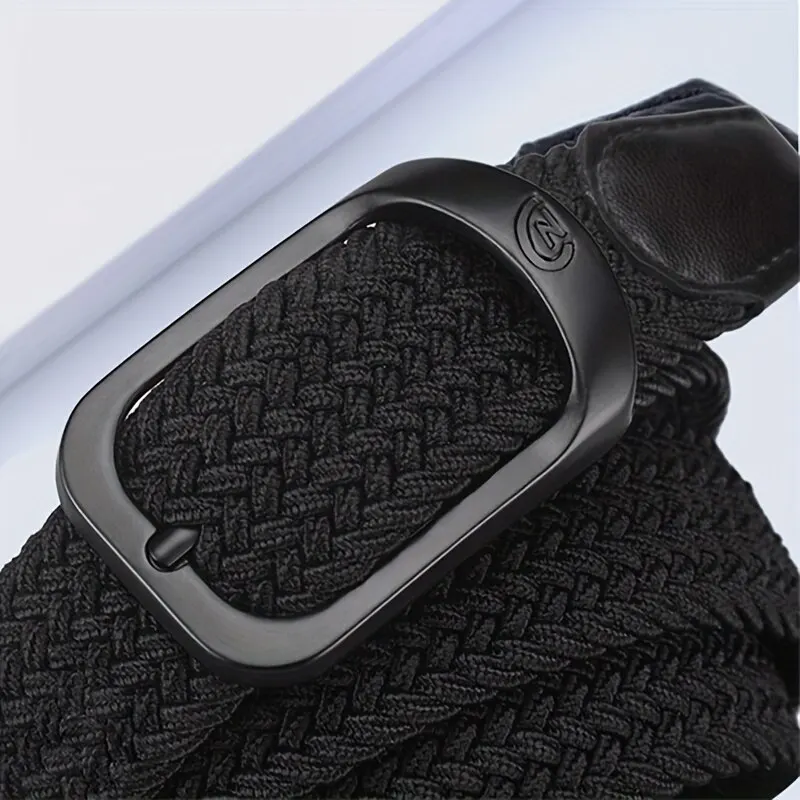 Men's Belt Casual Woven Elastic Belt Outdoor Sports Women's Belt No Need for Punching Climbing Work Belt For Men Women Fashion, image 3