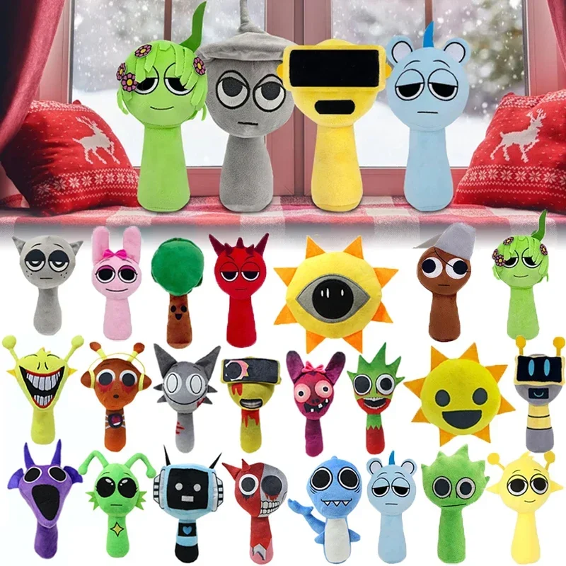 15-25cm Game Sprunki Plush Toys Sprunki Incredibox Plushie Doll Cartoon Animal Plants Stuffed Pillow Ornament Birthday Xmas Gift