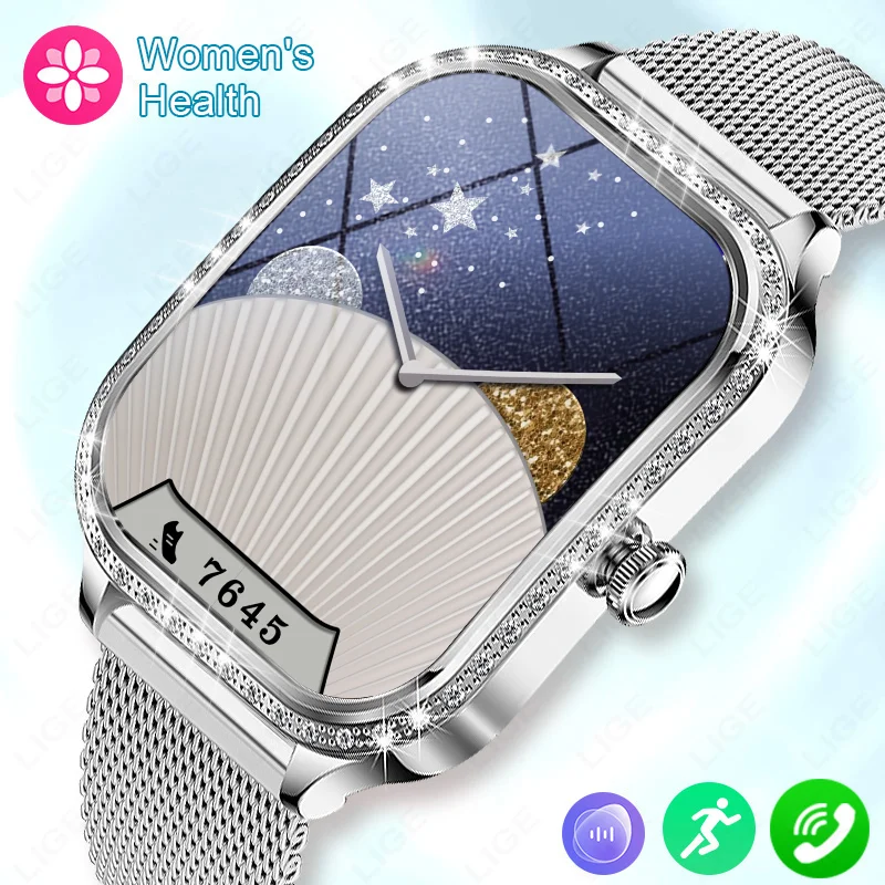 

LIGE Lady Smart Watch IP68 Waterproof Bluetooth Call Sports Fitness Heart Rate Monitor Smartwatch Mujer Digital Women Smartwatch