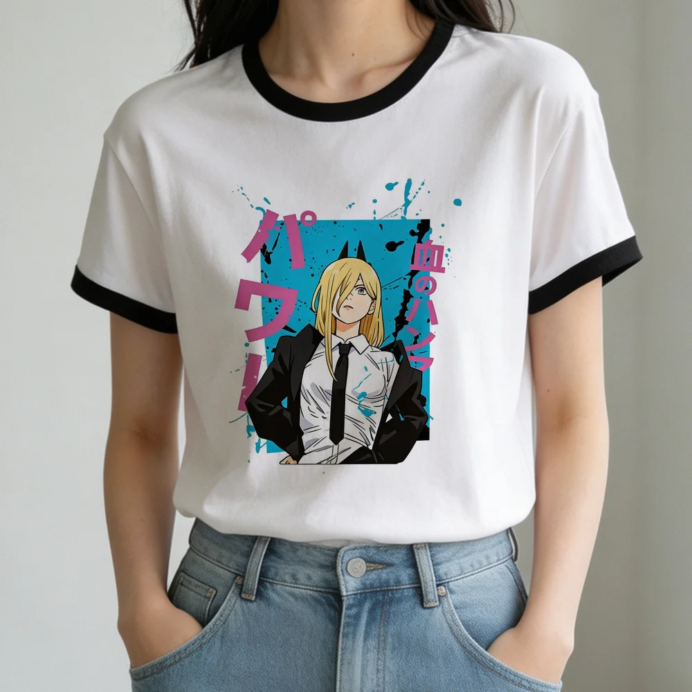 Chainsaw Man tshirt femme kawaii anime vintage baddie scene  t-shirt jojifuku harajuku meme alternative  japan