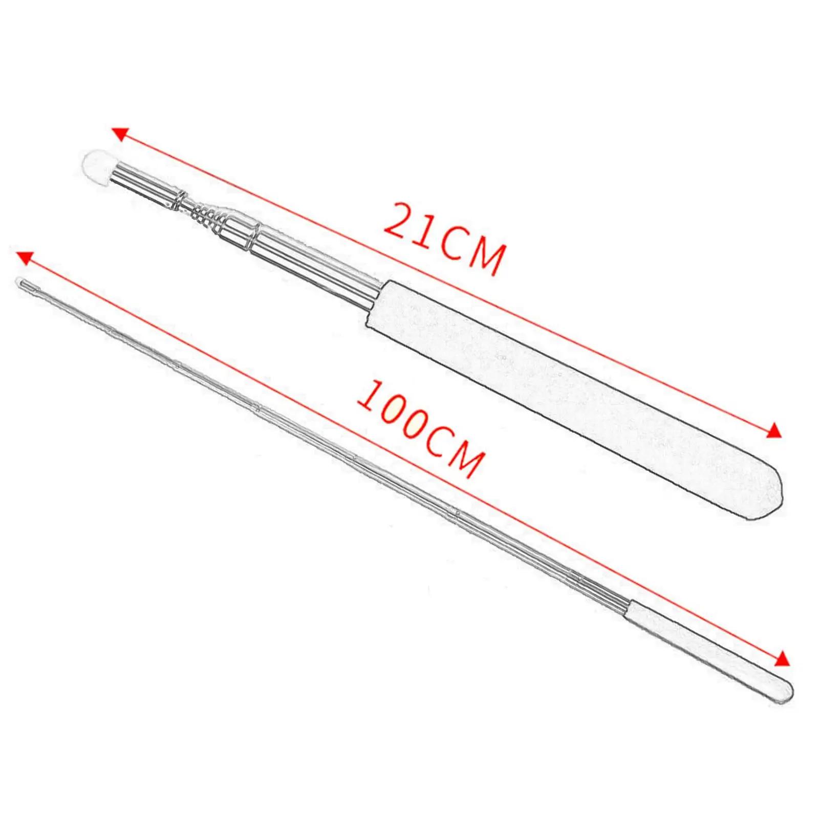 Telescopic Teachers Pointer with Felt Head Extended 39" Hand Pointer Extendable for Couch Guides Docent Professor Coach Teaching