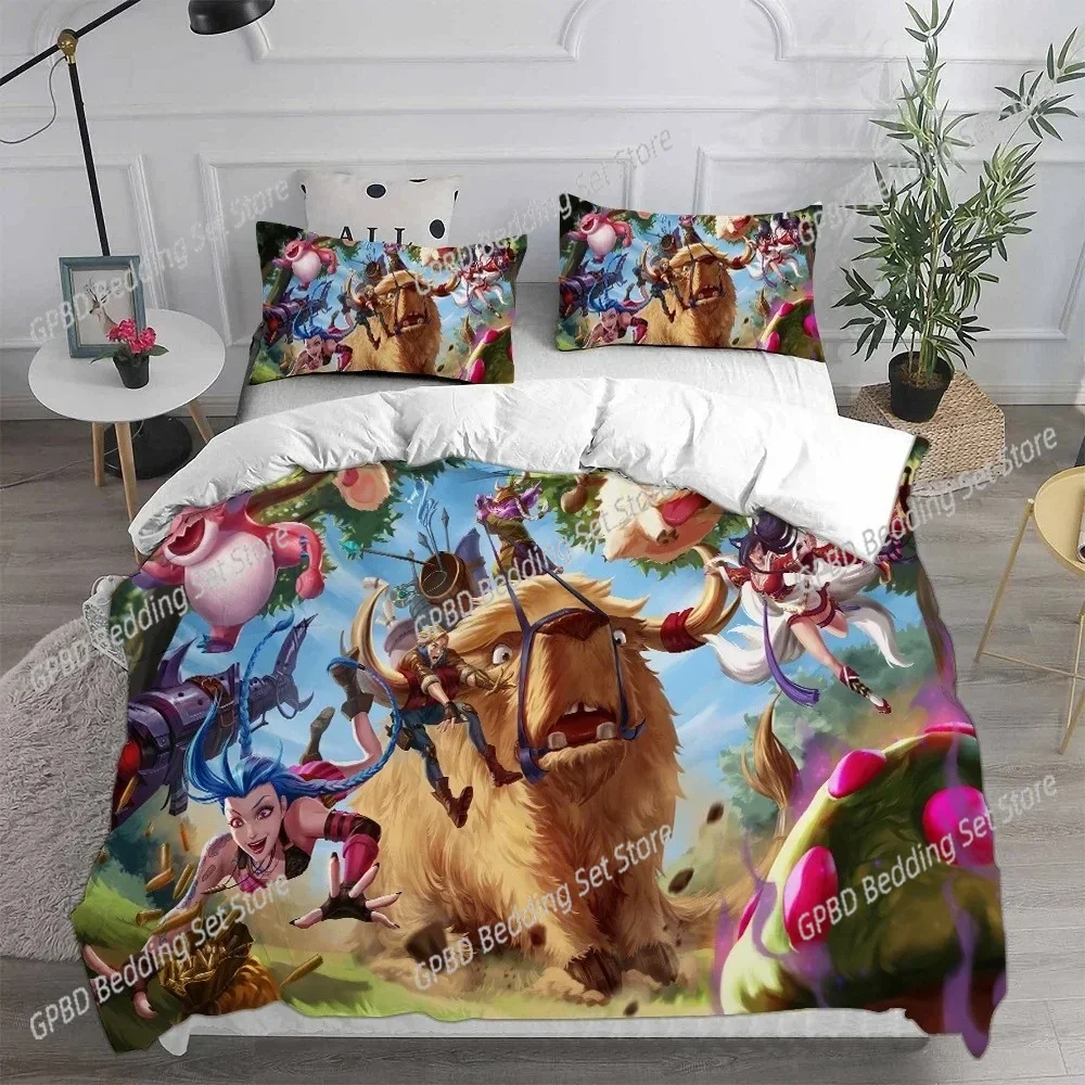 

3D Printed Jinx Arcane Comfortable Duvet Quilt Cover Pillowcase Bedding Set Children Bedroom Decoration Home Textile