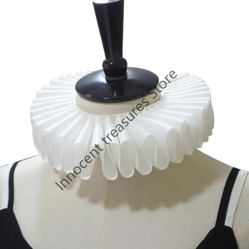 3XUA عصر النهضة الرقبة تكدرت طوق الرأس الرجعية حزام مهرج تأثيري الطبقات المختنق قلادة التفاف وشاح الفيكتوري هالوين