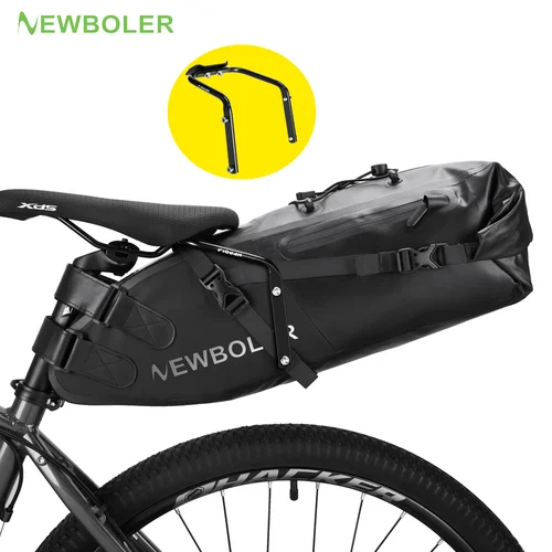 NEWBOLER-Juego de estabilizador de alforja para bicicleta, resistente al agua, 13L, gran capacidad, más estable, para bicicleta de montaña y carretera, puede adaptarse al portabotellas de agua