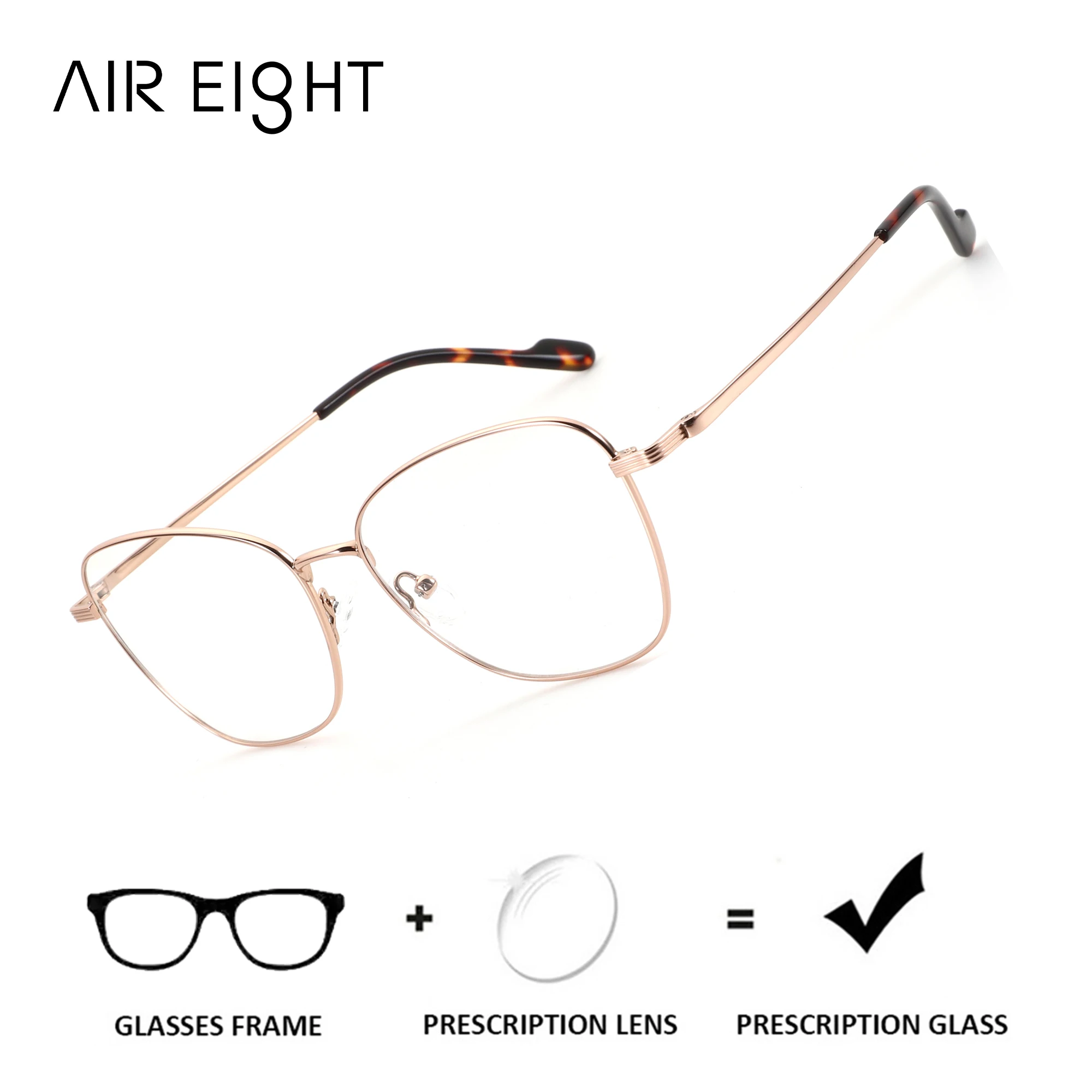 aireight-チタンキャットアイ医療処方眼鏡男性女性用抗青色光累進光学レンズレシピ付き