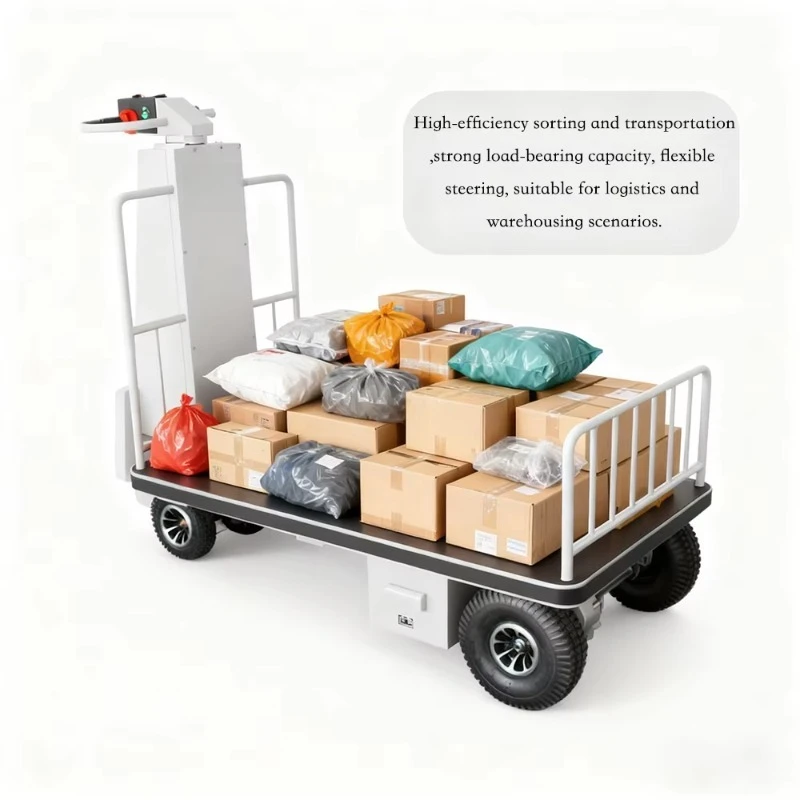 4-Wheel Electric Trolley Cart with Smart Control 400W Motor Heavy-Duty 500kg Load for Warehouse Logistics & Industrial Transport