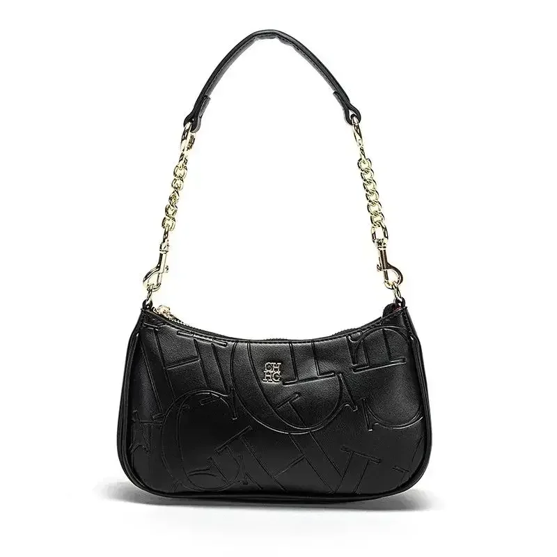 CH Shoulder Bag For Women Luxury Leather Handbag Fashion Embossed Underarm Bag Tote Bag For Daily Office Party Shopping Dating image 2