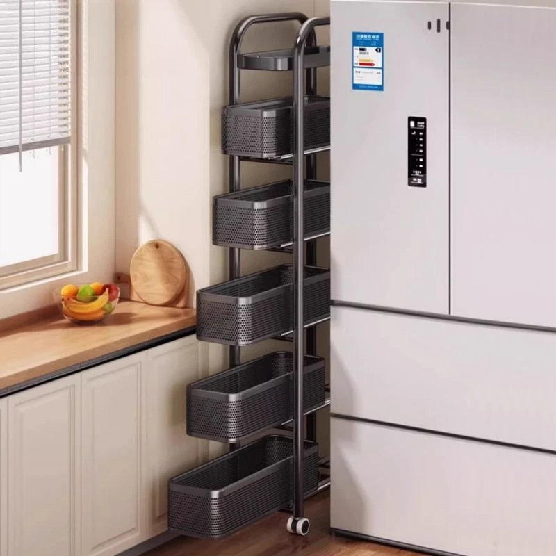 Kitchen crevice rack, extremely narrow storage cabinet, multi-layer refrigerator side pull-out cabinet, fruit and vegetable