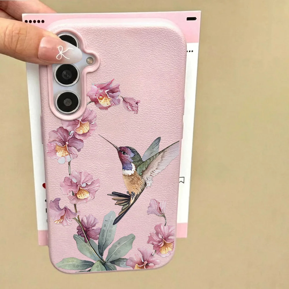 Capa de Celular Hummingbird Flowers Lychee para Samsung A57 5G A56 A55 A54 A53 A37 A36 A35 A34 A26 A17 A16 A15 A07 A06 4G