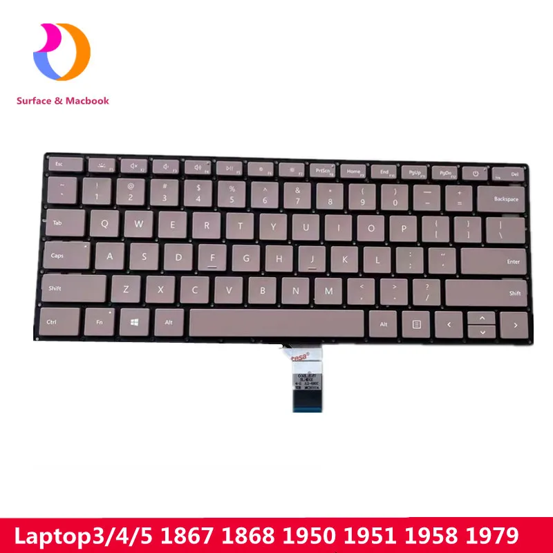 

Новая оригинальная клавиатура для ноутбука Microsoft Surface 3, 4, 13, 5/15 дюймов, 1868 1867 1872 1873 1950 1958 1951 1979 US Sandstonegold