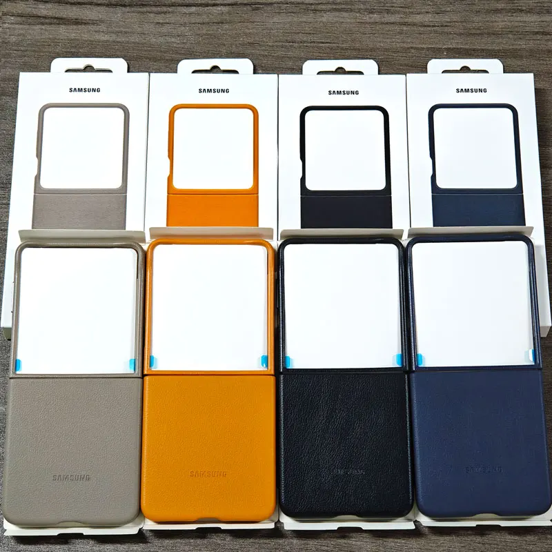 Image of Luxuriöse magnetische Lederhülle für Samsung Galaxy Z Flip 7 Flip7 Flip7 Hülle Magsafe stoßfeste Schutzhülle aus Öko-Leder
