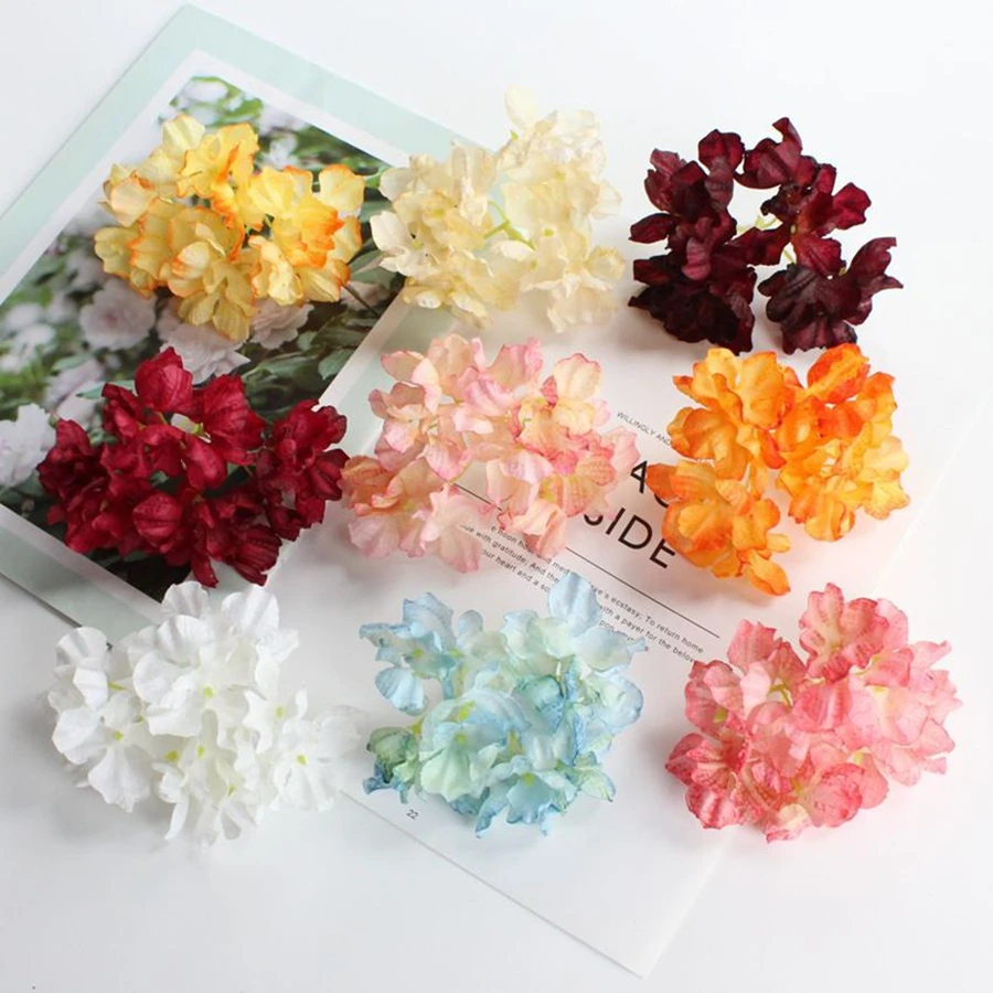10/20 Stück Künstliche Seiden-Hortensien Hochzeitsbrautstrauß Festival DIY Geschenkarrangement Heim-Vase Tisch-Garten-Dekoration
