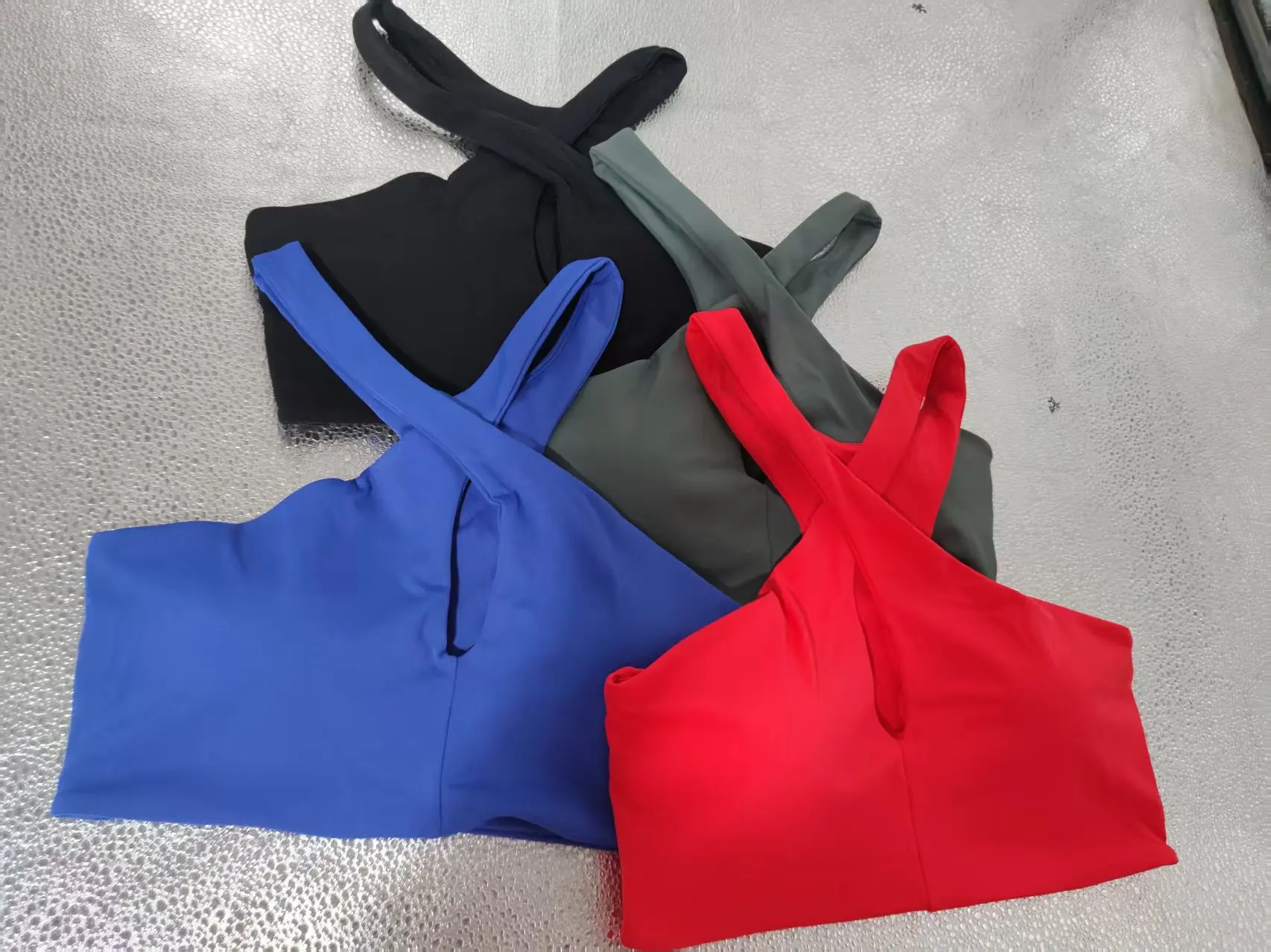 Sports Bra for Outdoor Running, Fitness Vest, Sexy Hanging Neck Cross, High-end Top