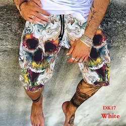 New Men's Fashion Shorts Summer Men Floral Skeleton Printed Retro Straight-tube Casual Pants Hawaii Swimsuit Shorts