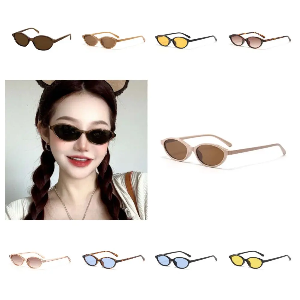 

Catwalk Retro Cat Eye Sunnies Leopard Print Elliptical Women HD Sunglasses PC Decorative Anti-UV Glasses Daily