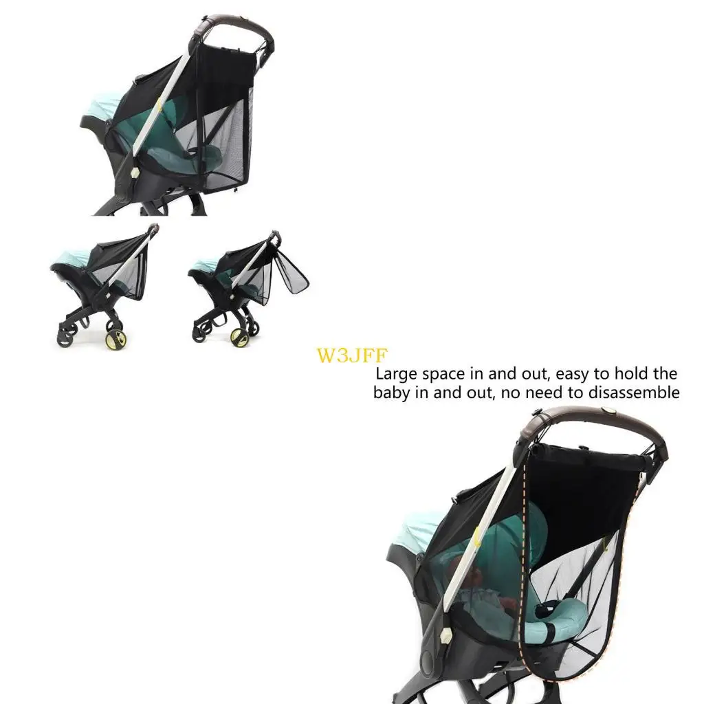 

W3JF Stroller Sunshade Cover Mosquito-Net Universal Sunblock-Cover Infant Travel Gear