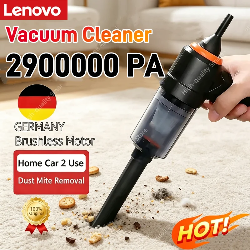 Lenovo 2990000PA Wireless Car Vacuum Cleaner Wet Dry 120W Cordless Handheld Auto Vacuum High Power Cleaner For Home Office