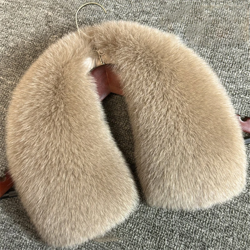 

Real Fox Fur Collar For Women Fluffy Fur Scarf Shawl Female Down Jacket Coat Fur Collar Natural Fur Neck Warmer Warm Fur Decor