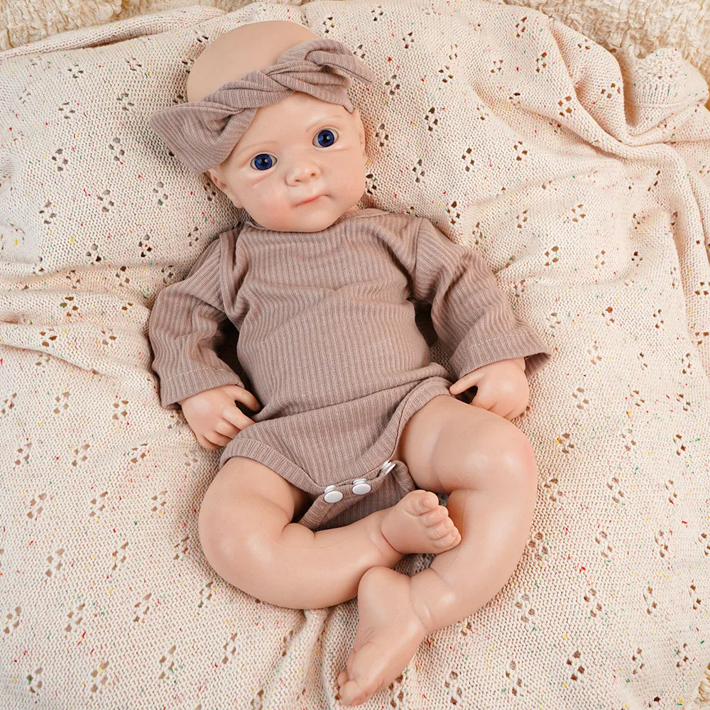 LullaSilic  Lifelike Silicone Reborn Girl Vivienne for Newborn Photography Props Poseable and Weighted Doll