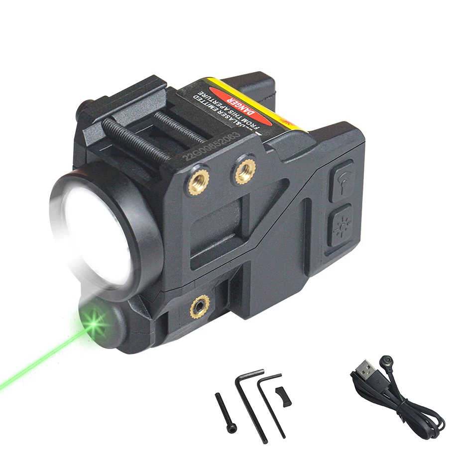 

Flashlight laser sight, pistol magnetic charging green dot laser sight, compact laser combination with built-in lithium battery