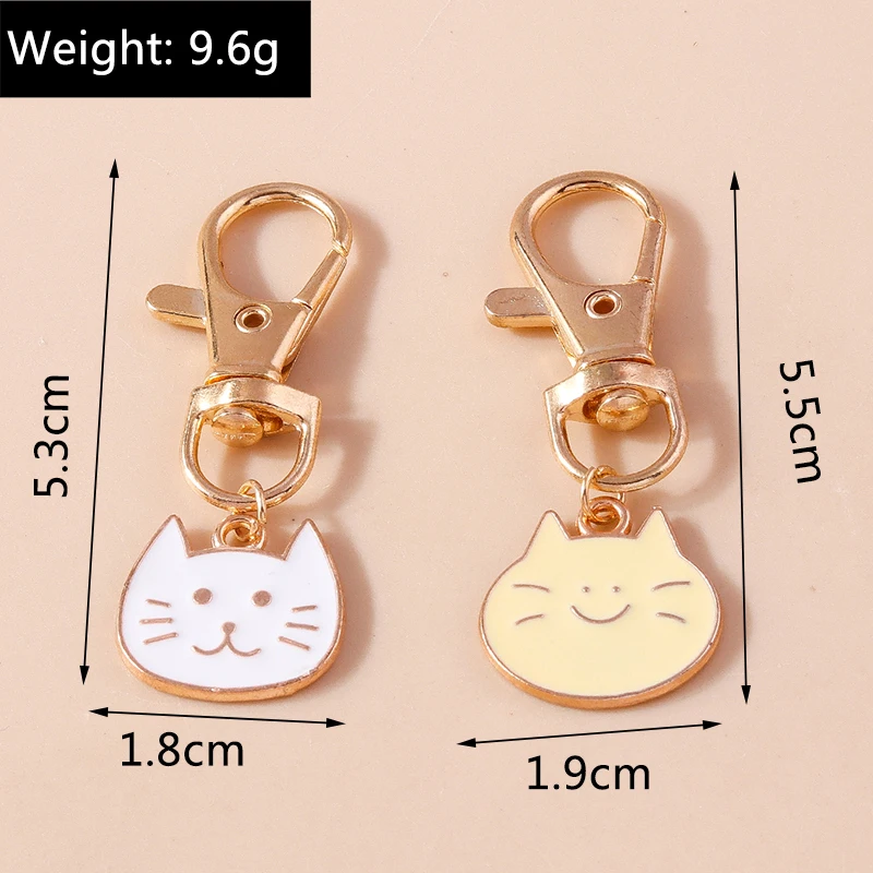 Niedlicher Emaille-Cartoon-Katze-Schlüsselanhänger, Tier-Schlüsselanhänger, Anhänger für Frauen und Mädchen, Handtasche, Dekor, DIY-Schmuckzubehör – Detail 5