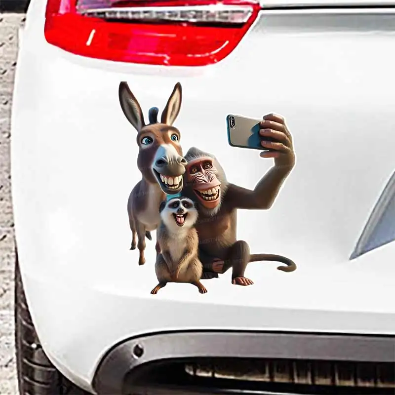 

Funny Selfie Monkey Animal Cartoon Car Sticker Waterproof Styling Automobiles Motorcycle Exterior Accessories Vinyl Decals SH868