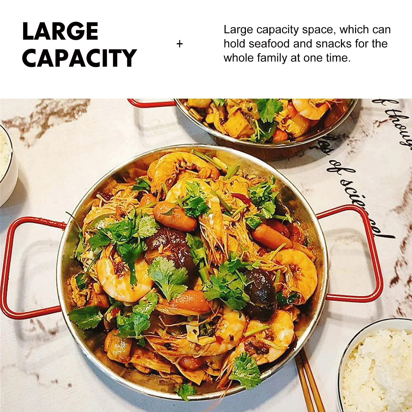 

Stainless Steel Seafood Pot Tray Snack Plate Food Tray Kitchen Tableware Storage Container Multi Purpose Outdoor Camping Hiking