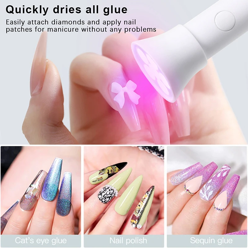 Draagbare Handheld Uv Led Zaklamp Nagellamp 6 Led Kralen Snel Droog Usb Nageldroger 18W Machine Nagel Gel Droge Nail Art Tool