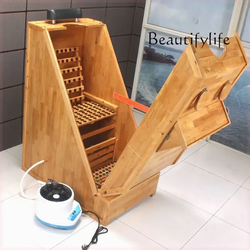 

Steam box Fumigation sweat wooden sauna bath box Steam room Home beauty salon Health center
