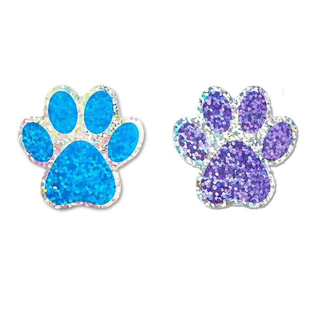 Autocollants de récompense d'empreinte de patte d'ours de chat de chien, autocollant laser de couleur, attro pour l'enseignant, autocollant de palissade d'étudiant, rouleau de 500 pièces