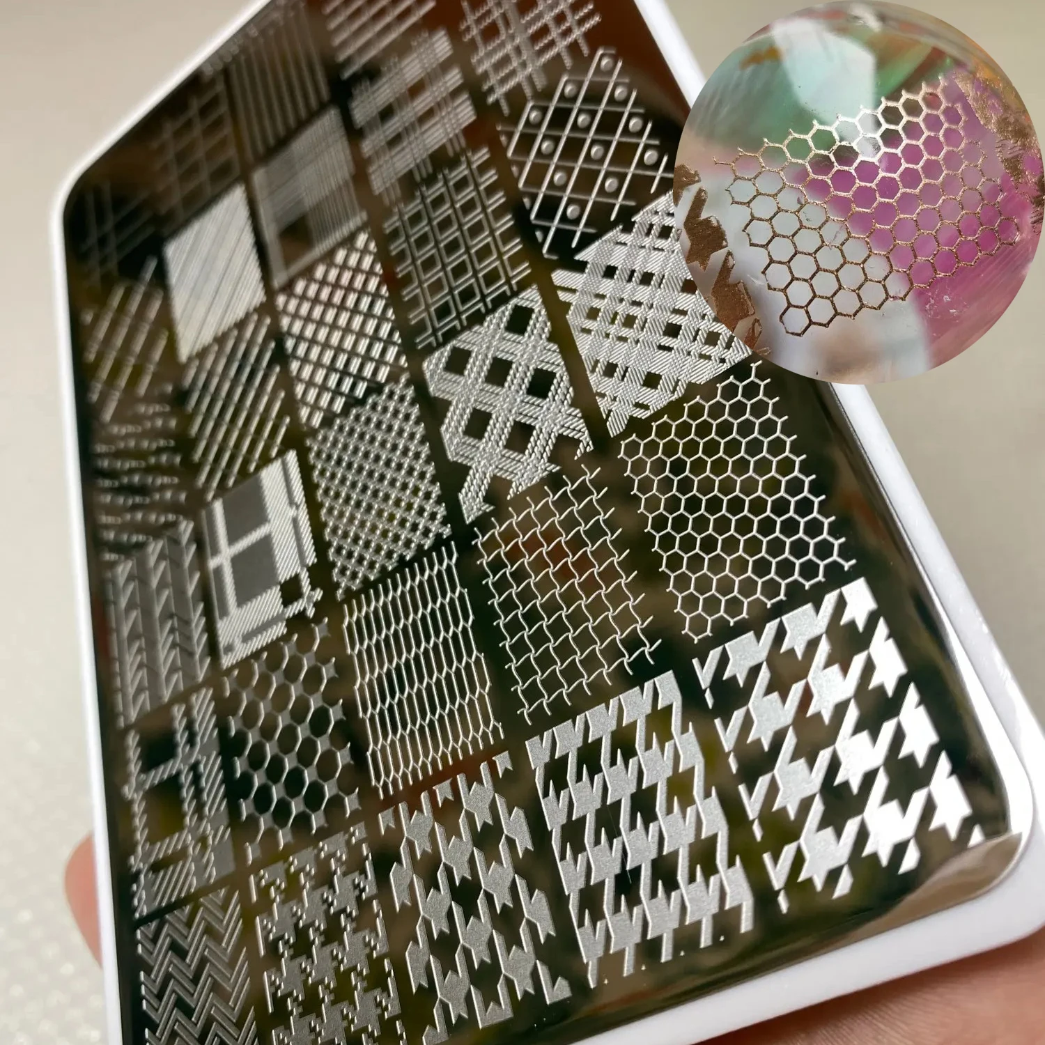 Nail Art Stamp Plate 14.5*9.5cm Polka Dot, Wave, Geometric, Stripe Patterns Transfer Template Diy Tool For Print Manicure Design