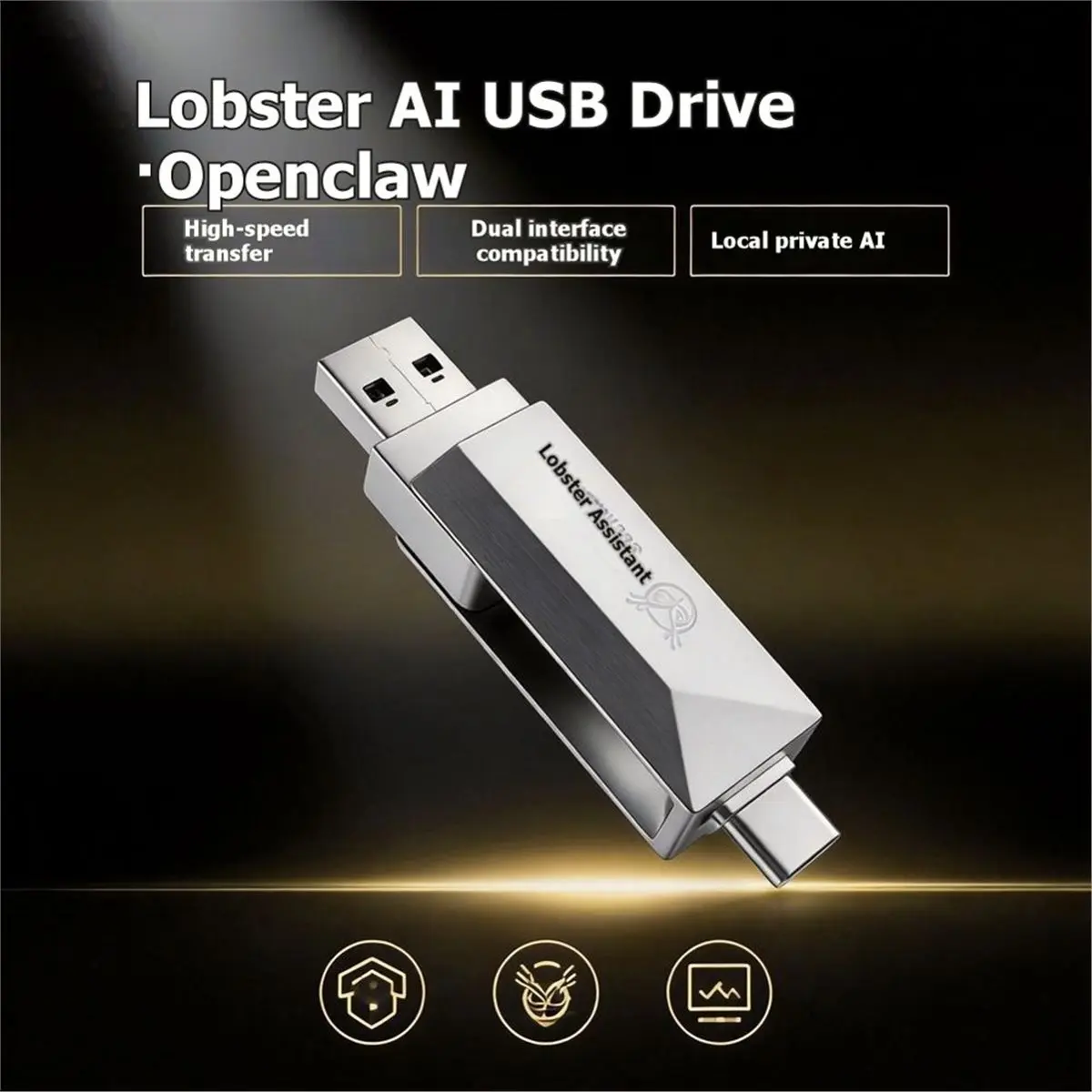 N86R USB Type C OpenClaw AI Assistant 8GB USB Flash Drive for OpenClaw AI Programmers Plug and Play