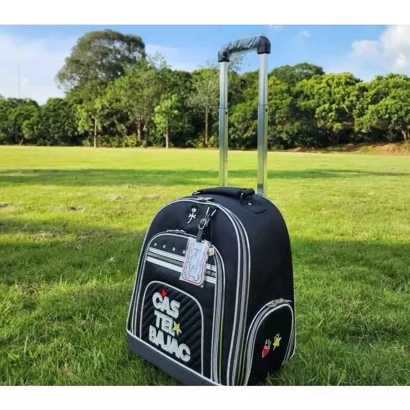 A Flower Tie Rod Golf Clothing Bag, Four-wheel Universal Wheel, Black and White, Men's and Women's Box Colors