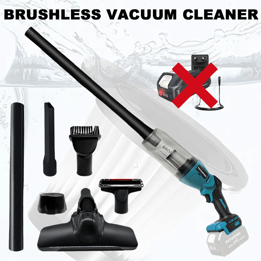 PATUOPRO Brushless Electric Vacuum Cleaner Dust Collector Rechargeable Cleaning Power Tools For Makita 18V Battery(No Battery)