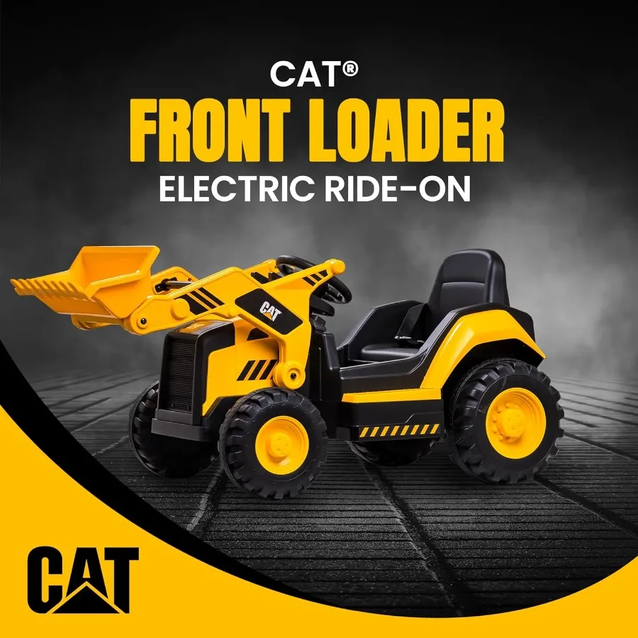 Kid Trax Ride On Toys - 12V CAT Construction Toys for Boys w/Front Loader Bulldozer Excavator Tractor Toy Truck 2.5-5 mph Indoo