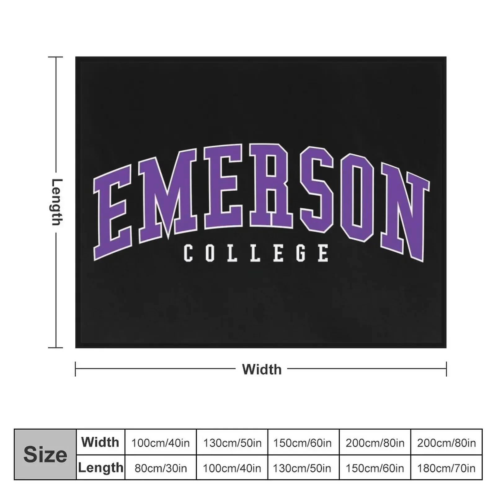 emerson - college font curved Throw Blanket Soft Beds Baby for babies Blankets