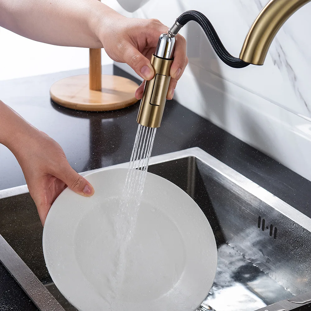 Hot Cold Touch Kitchen Mixer Tap with Pull Down Sprayer Brushed Gold Kitchen Sink Faucets Smart Sensor Touch on Kitchen Faucet