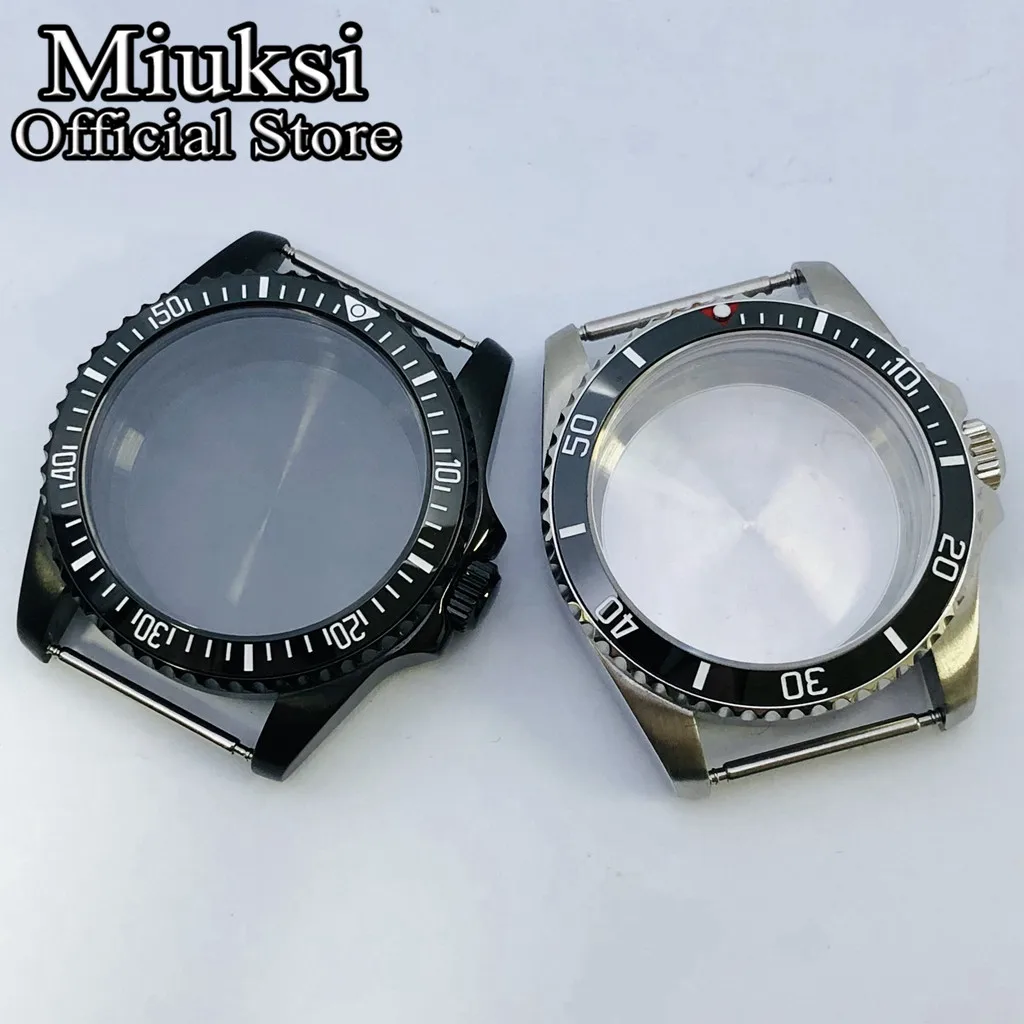 Miuksi 36mm silver black rose gold watch case sapphire glass fit NH35 NH36 ETA2824 2836 Miyota8215 DG2813 3804 PT5000 movement