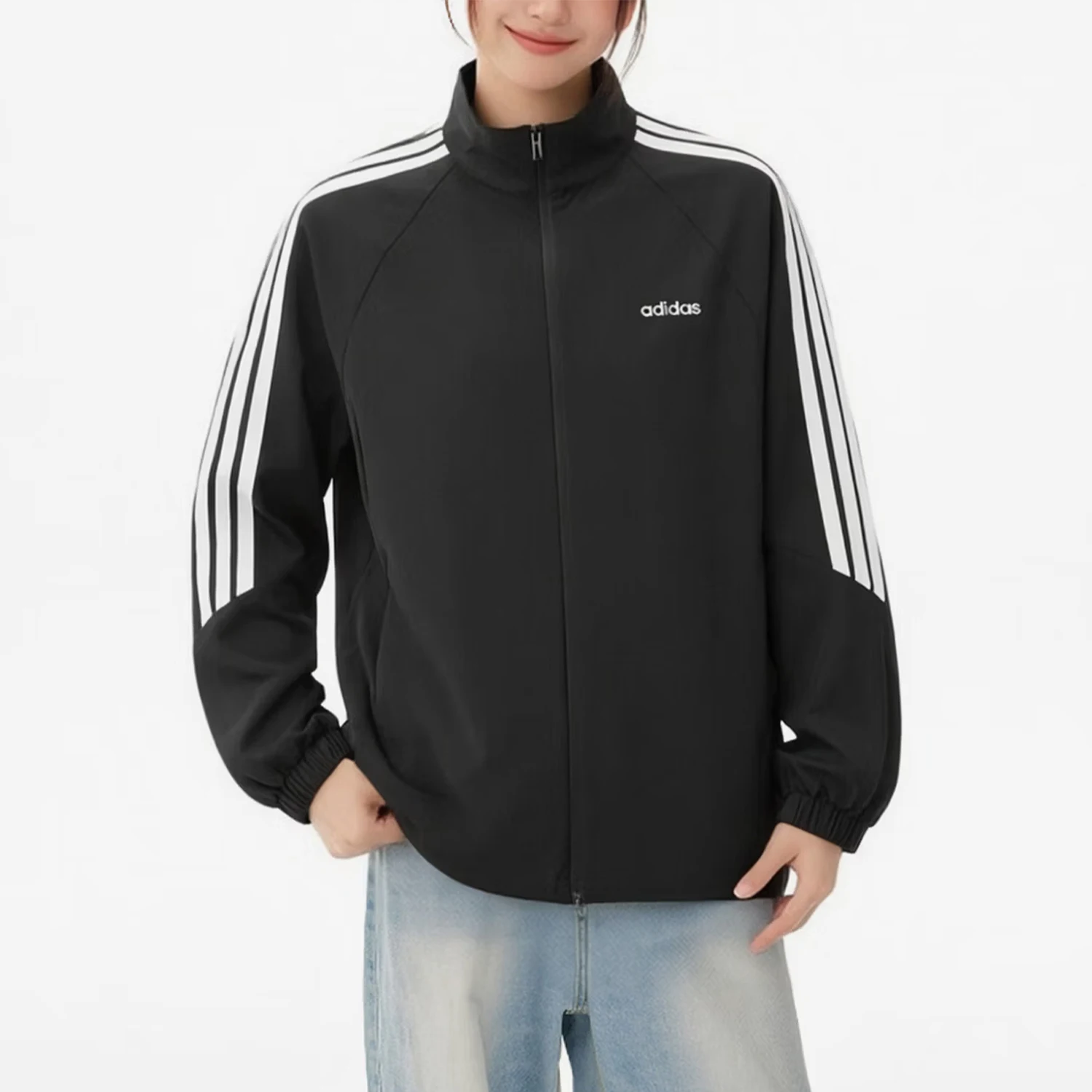 Adidas genuine new women's sports warm zipper running jacket KQ5370