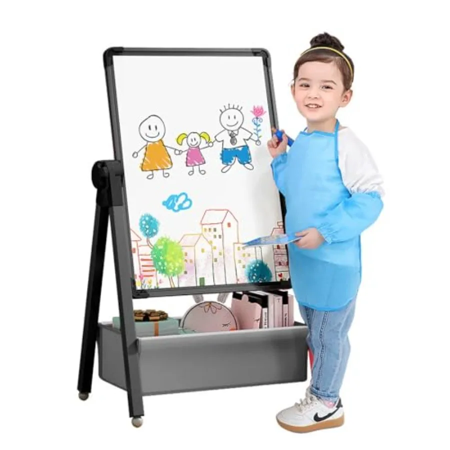 

Double Sided Easel Drawing Board Whiteboard and board 360°Rotating Adjustable