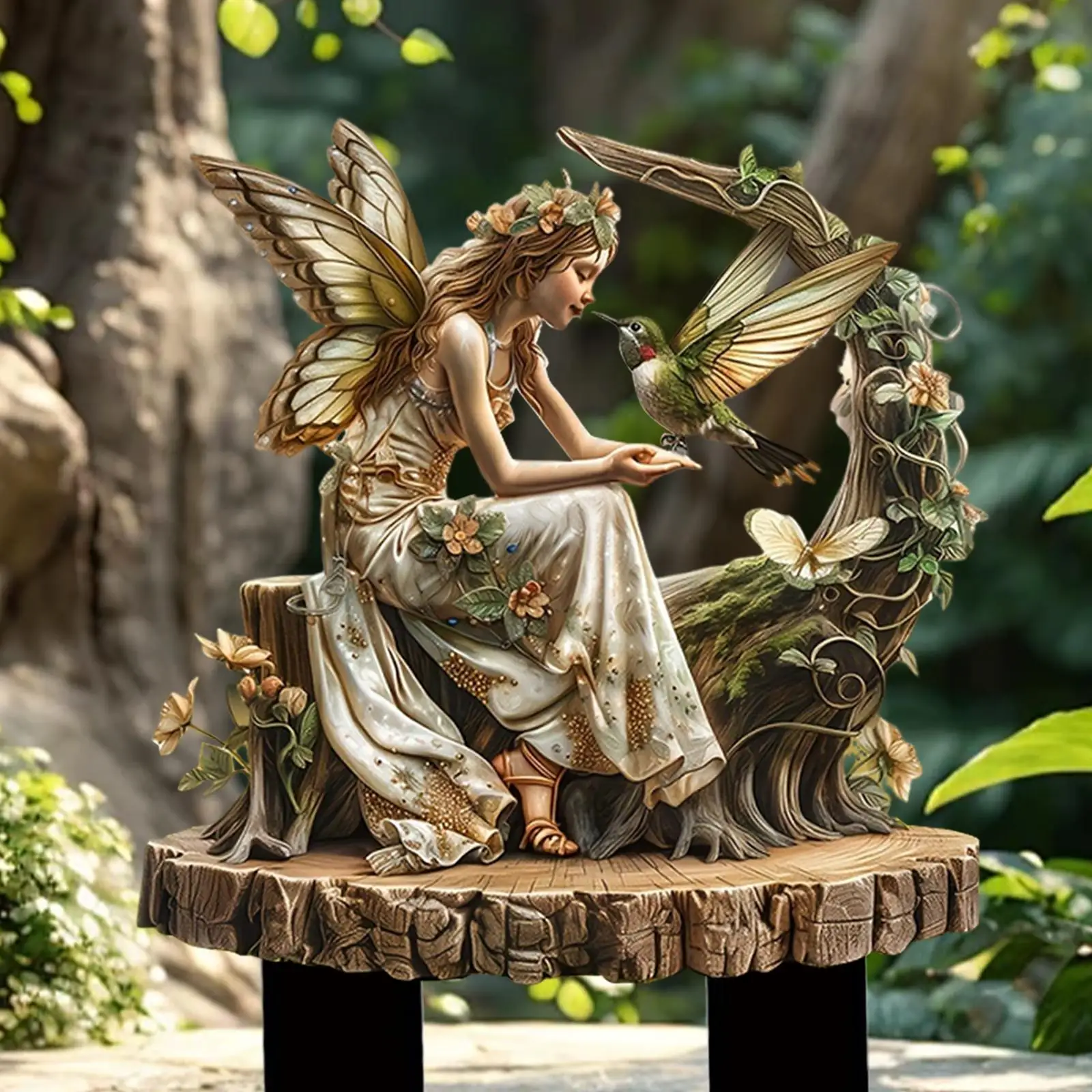 Fairy Decorative Garden Stake 2D Flower Pot Decor Acrylic Sign Yard Art Decor for Outside Bonsai Indoor Outdoor Yard Pathway