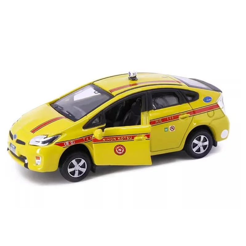 Tiny 1:64 Pri-us Nihonkotsu Taxi NO.8 Alloy Simulation Model Car