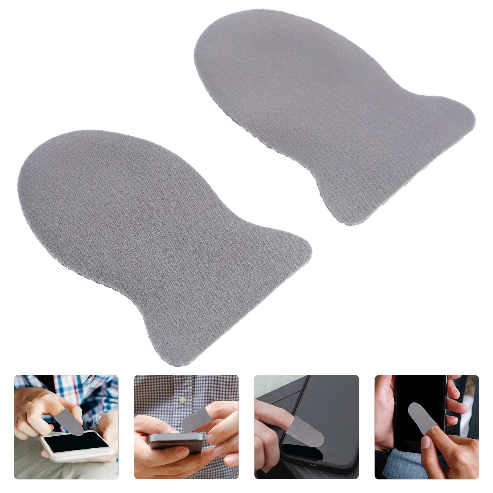 10Pcs Silver Fiber Gaming Finger Sleeves Lightweight Breathable Antislip Finger Covers for Sweat Absorption Game Control