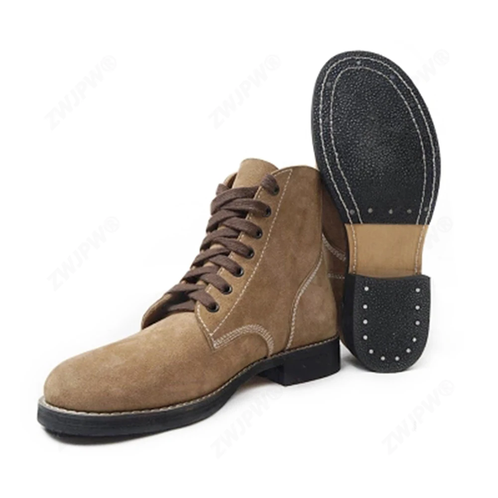 Botas de campo M1943 de cuero vintage, cortas resistentes - imagen 2