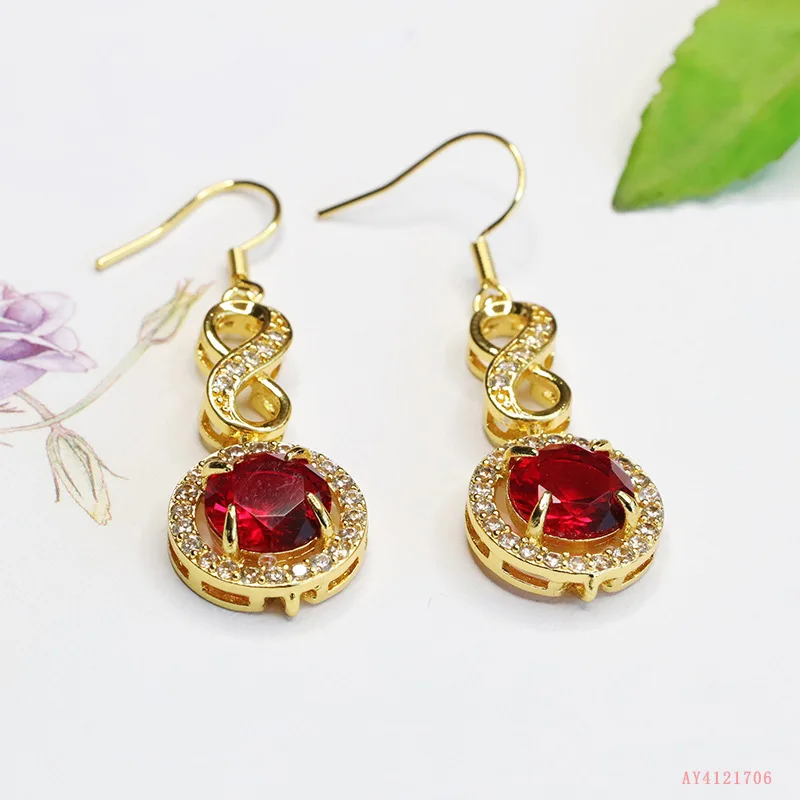 

Jewelry Red Earrings Simulation Ruby Ear Hook Hot Sale Jewelry Earrings