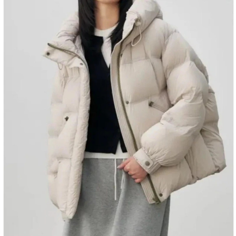 Winter 2025 New Hooded Warm Short Cotton Clothes Women's Design Sense Fashion Thickened Coat