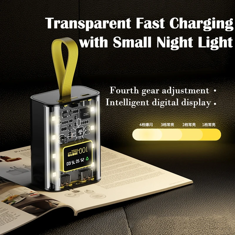 

Fast Charging Case 10000mAh 3x18650 Battery Charger Case Cool DIY Power Bank Box With Night Light Charging Power Bank Case