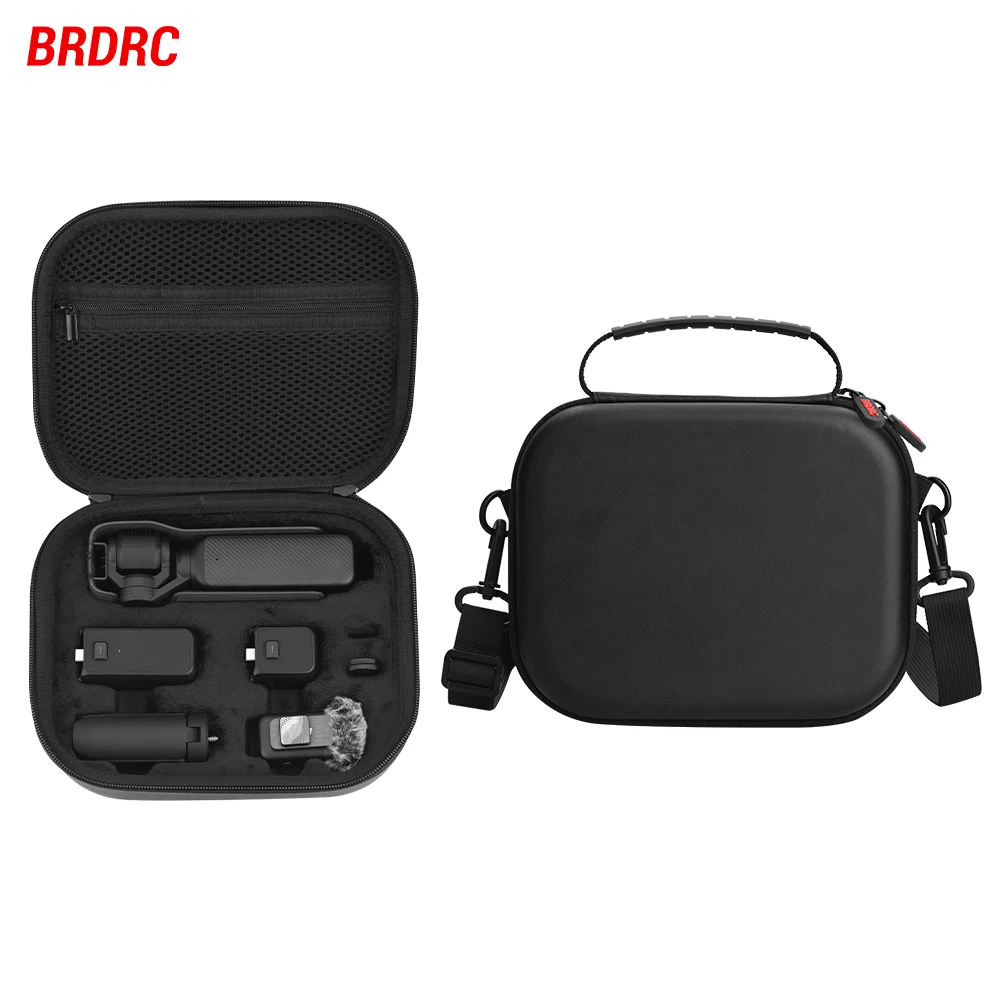 BRDRC Carrying Case For DJI Pocket 3 PU Leather Storage Bag With Rope Strap Box Camera Body Portable Handbag Accessories