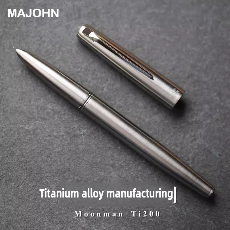 

Majohn Ti200 Titanium Alloy Metal Fountain Pen Fine Size / 14K Gold 0.5mm with Converter Stationery Office School Supplies