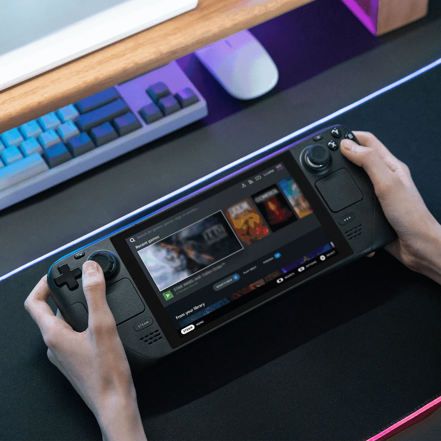 Player ONE Elite Silicone Soft Thumb Stick Grip Cap Joystick Cover For Steam Deck Oled / ROG Ally X Game Console Protector Case